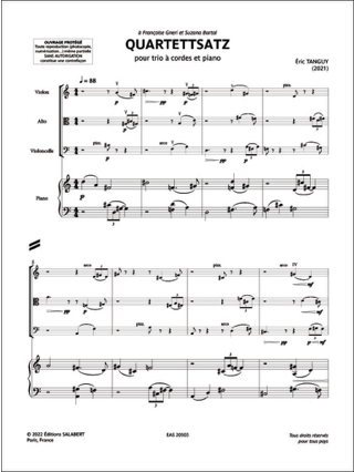 Quartettsatz - Tanguy Eric - Partition - Quatuors